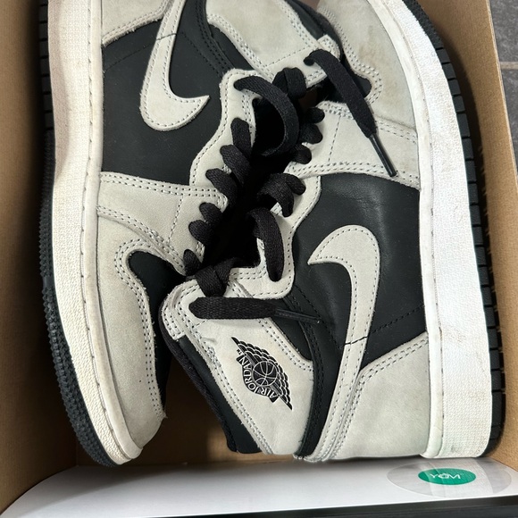 Nike Jordan Dunks Hightop Youth Black and Gray Sneakers - Picture 1 of 6